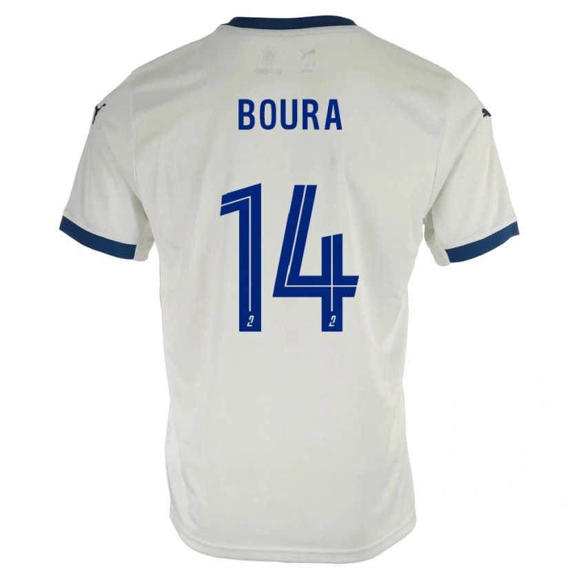 Danxen Dětské Ismaël Boura #14 Bílá Modrá Daleko Hráčské Dresy 2025/26 Dres