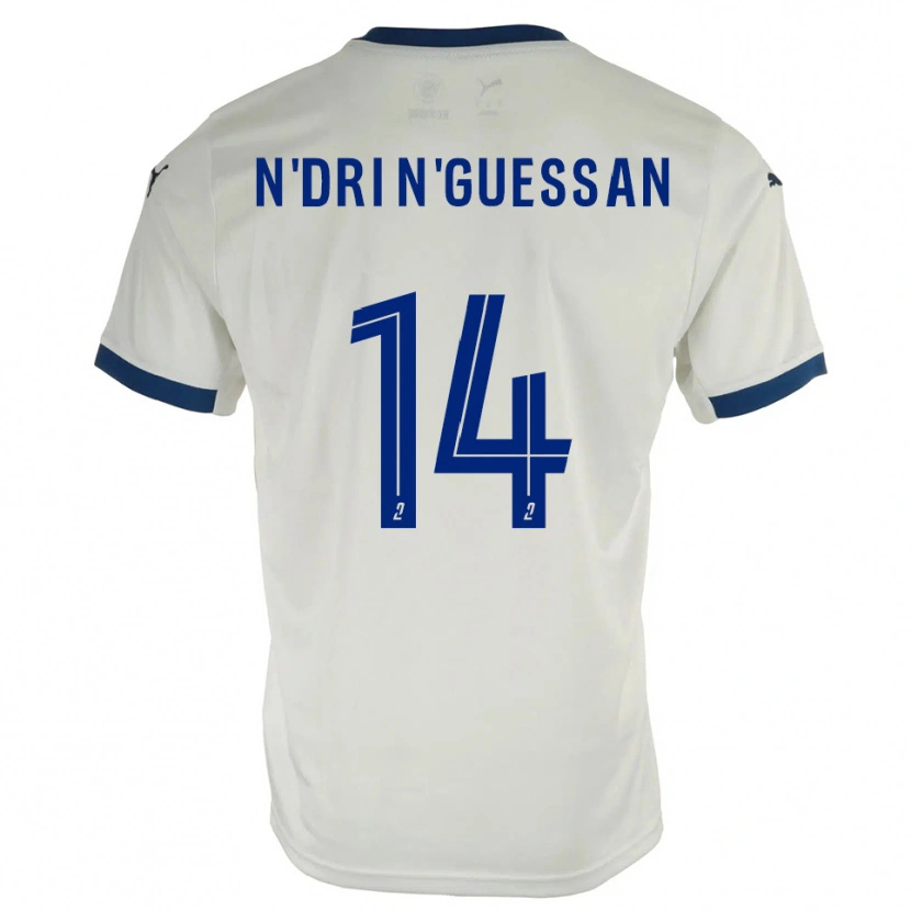 Danxen Dětské Landry N'dri N'guessan #14 Bílá Modrá Daleko Hráčské Dresy 2025/26 Dres