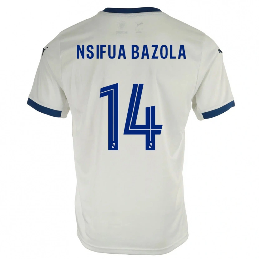 Danxen Dětské Preston Nsifua Bazola #14 Bílá Modrá Daleko Hráčské Dresy 2025/26 Dres