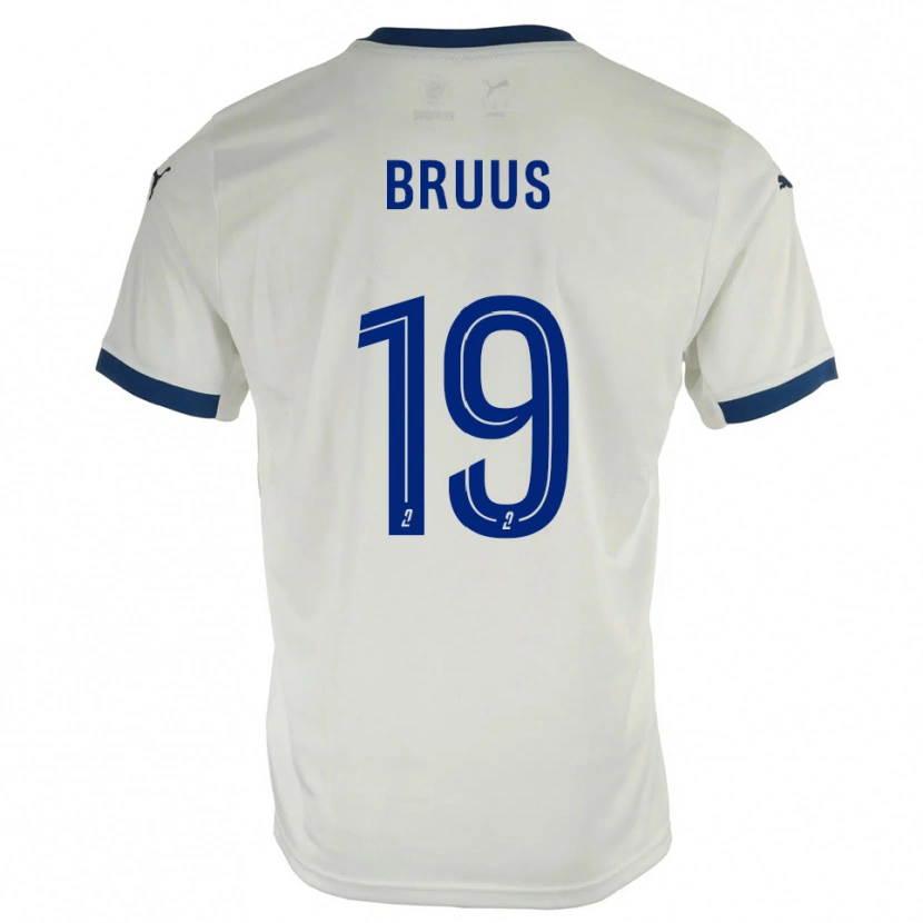 Danxen Dětské Andreas Bruus #19 Bílá Modrá Daleko Hráčské Dresy 2025/26 Dres