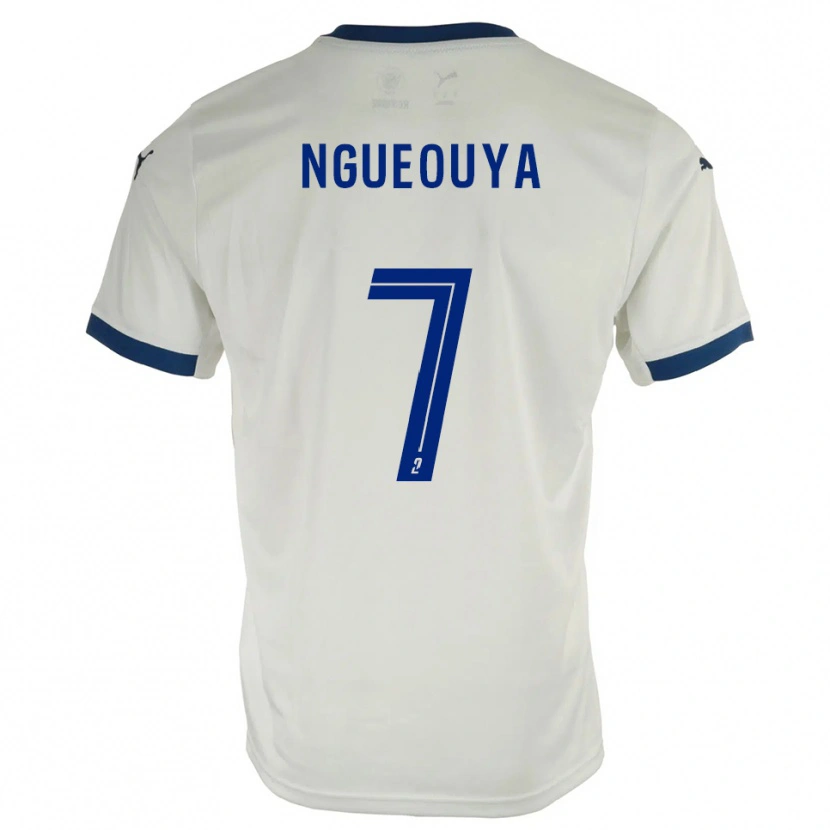 Danxen Dětské Anthony Ngueouya #7 Bílá Modrá Daleko Hráčské Dresy 2025/26 Dres