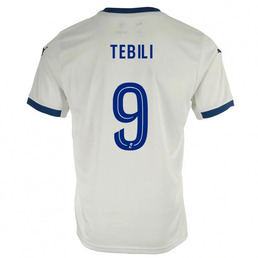 Danxen Dětské David Tebili #9 Bílá Modrá Daleko Hráčské Dresy 2025/26 Dres