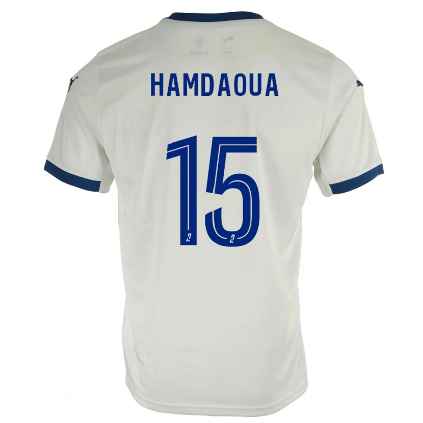 Danxen Dětské Noham Hamdaoua #15 Bílá Modrá Daleko Hráčské Dresy 2025/26 Dres