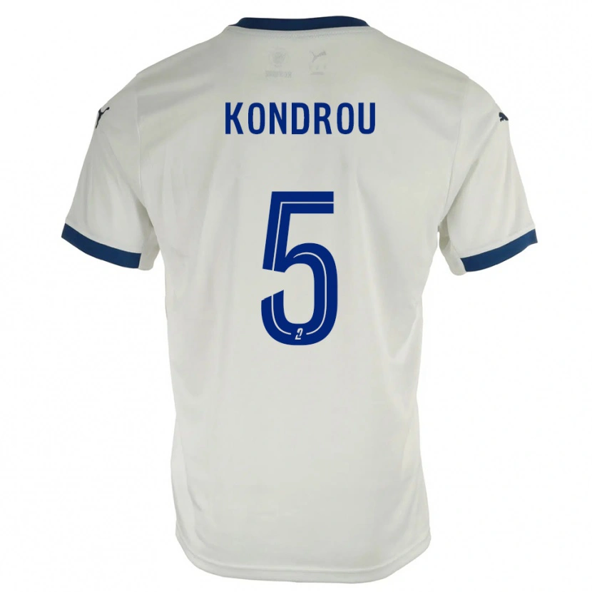 Danxen Dětské David Kondrou #5 Bílá Modrá Daleko Hráčské Dresy 2025/26 Dres