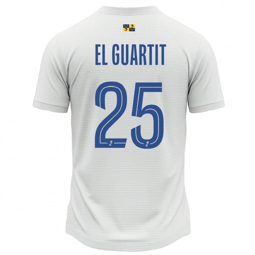 Danxen Dětské Yassine El Guartit #25 Bílá Modrá Daleko Hráčské Dresy 2025/26 Dres