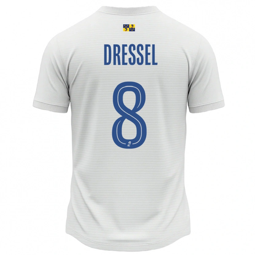 Danxen Dětské Charlie Dressel #8 Bílá Modrá Daleko Hráčské Dresy 2025/26 Dres