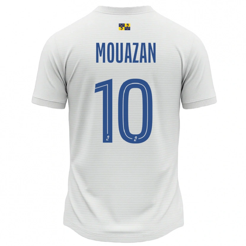 Danxen Dětské Baptiste Mouazan #10 Bílá Modrá Daleko Hráčské Dresy 2025/26 Dres