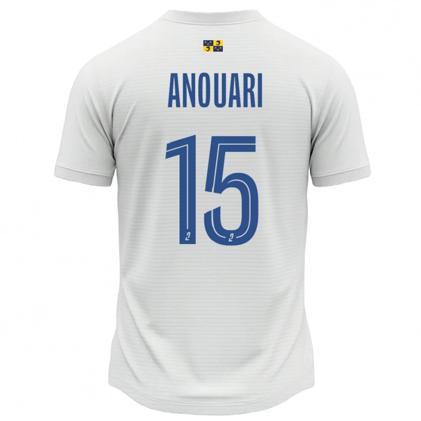 Danxen Dětské Naël Anouari #15 Bílá Modrá Daleko Hráčské Dresy 2025/26 Dres