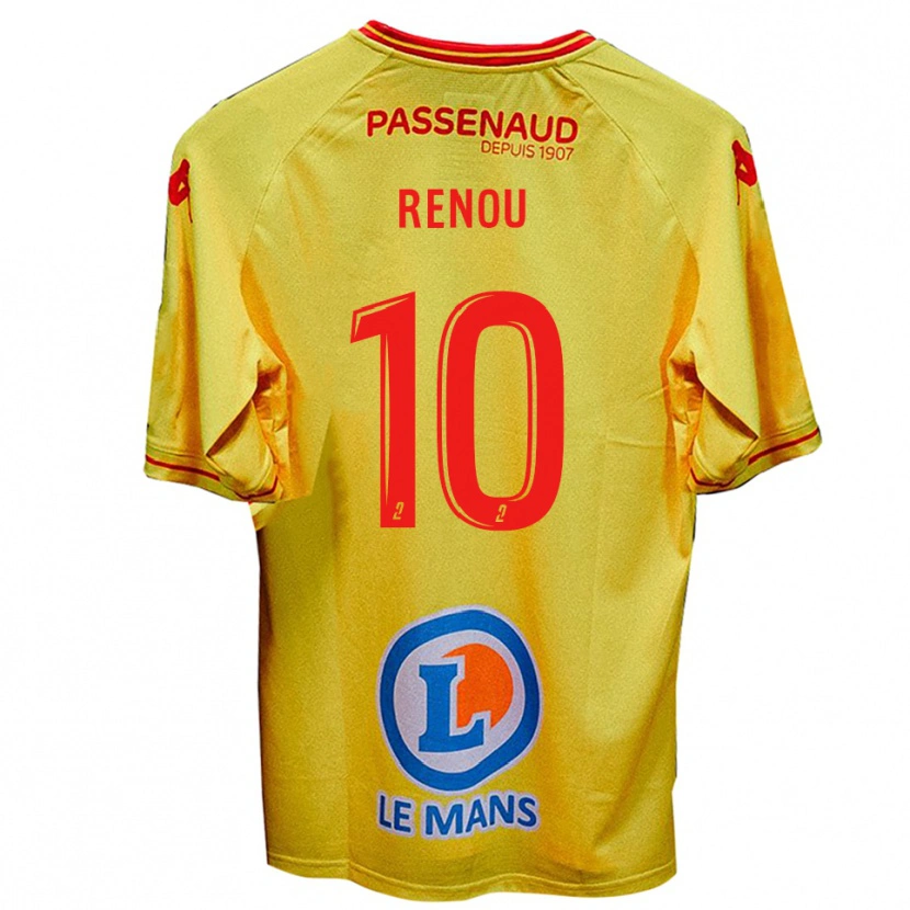 Danxen Dětské Baptiste Renou #10 Žlutá Daleko Hráčské Dresy 2025/26 Dres