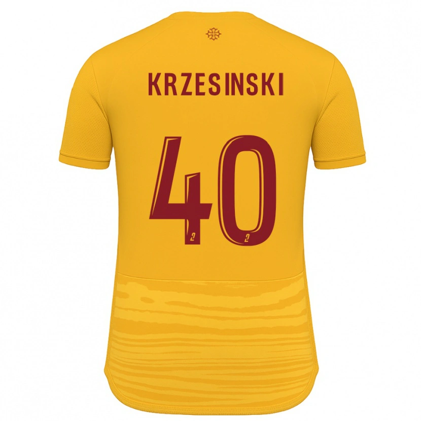 Danxen Dětské Clément Krzesinski #40 Oranžová Burgundská Daleko Hráčské Dresy 2025/26 Dres