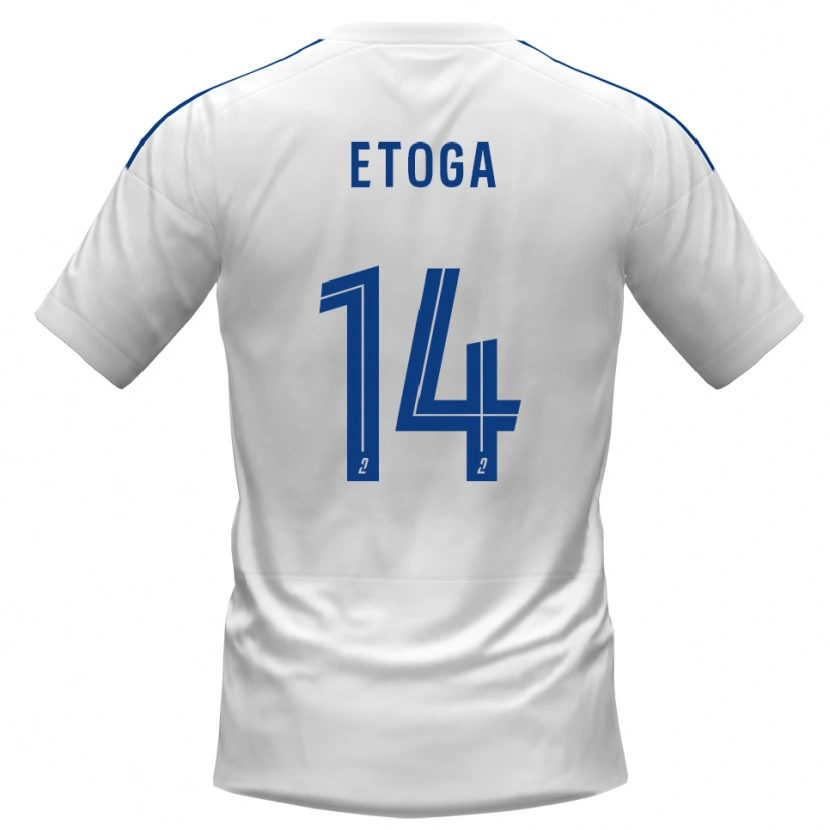 Danxen Dětské Loïc Etoga #14 Bílá Modrá Daleko Hráčské Dresy 2025/26 Dres
