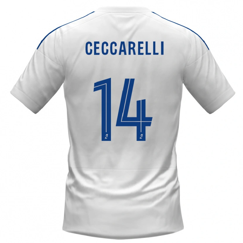 Danxen Dětské Grégory Ceccarelli #14 Bílá Modrá Daleko Hráčské Dresy 2025/26 Dres