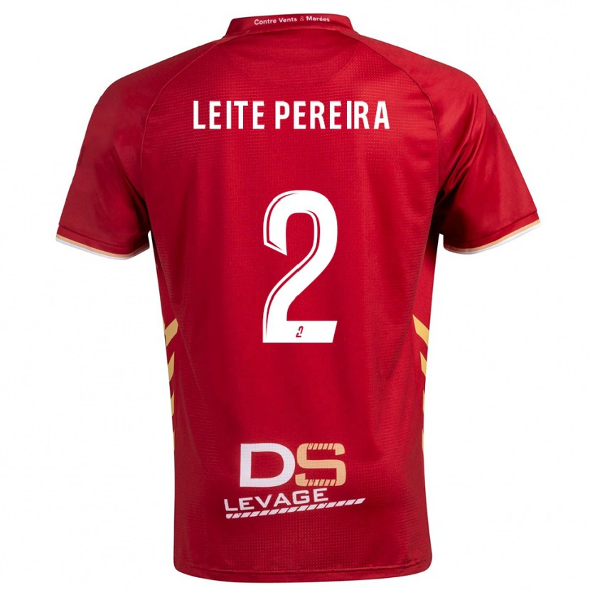 Danxen Dětské Matéo Leite Pereira #2 Burgundská Zlatá Daleko Hráčské Dresy 2025/26 Dres