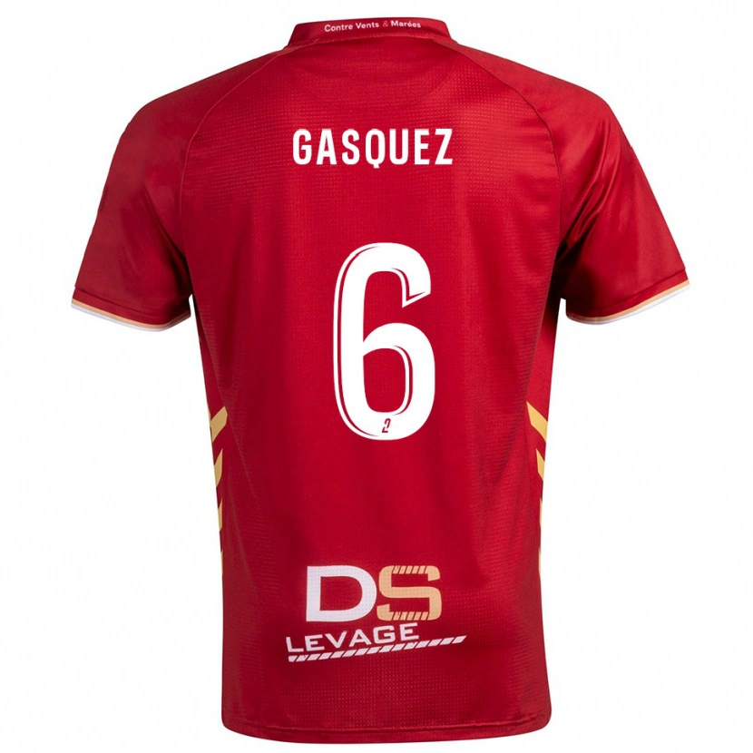 Danxen Dětské Isaac Gasquez #6 Burgundská Zlatá Daleko Hráčské Dresy 2025/26 Dres