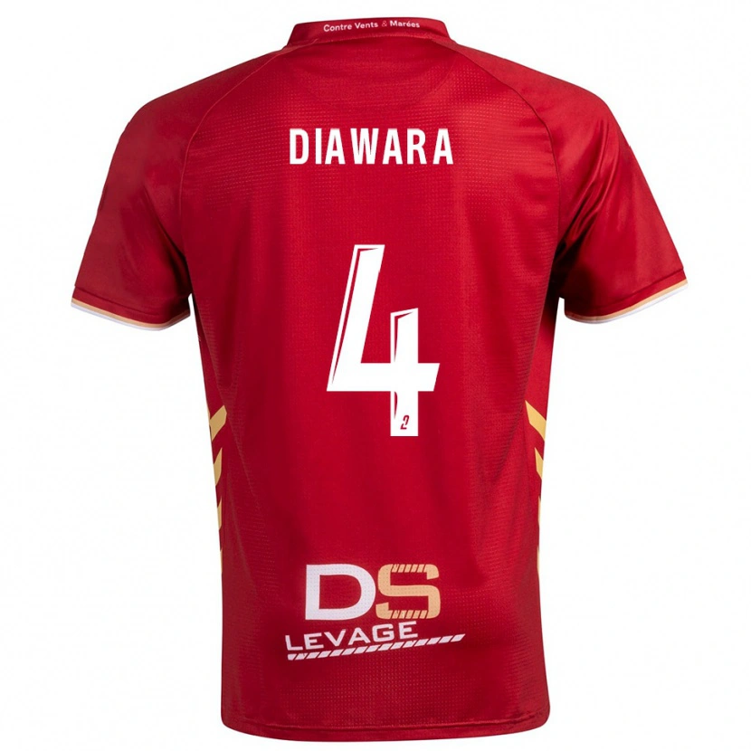 Danxen Dětské Sékhou Diawara #4 Burgundská Zlatá Daleko Hráčské Dresy 2025/26 Dres