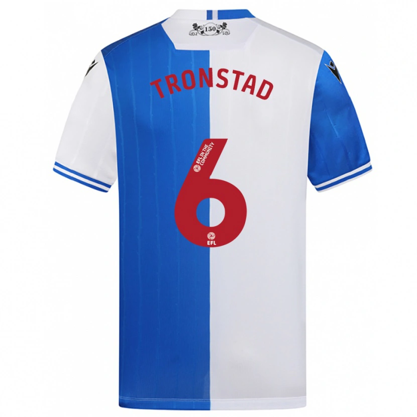 Danxen Pánské Sondre Tronstad #6 Modrá Bílá Domů Hráčské Dresy 2025/26 Dres