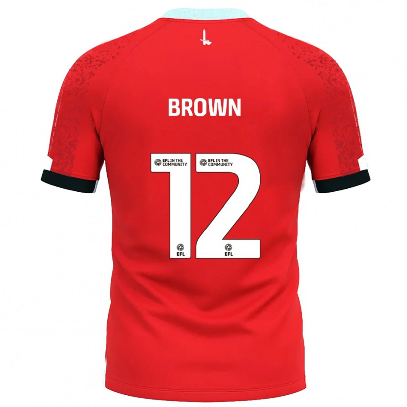 Danxen Pánské Ethan Brown #12 Červená Bílá Domů Hráčské Dresy 2025/26 Dres