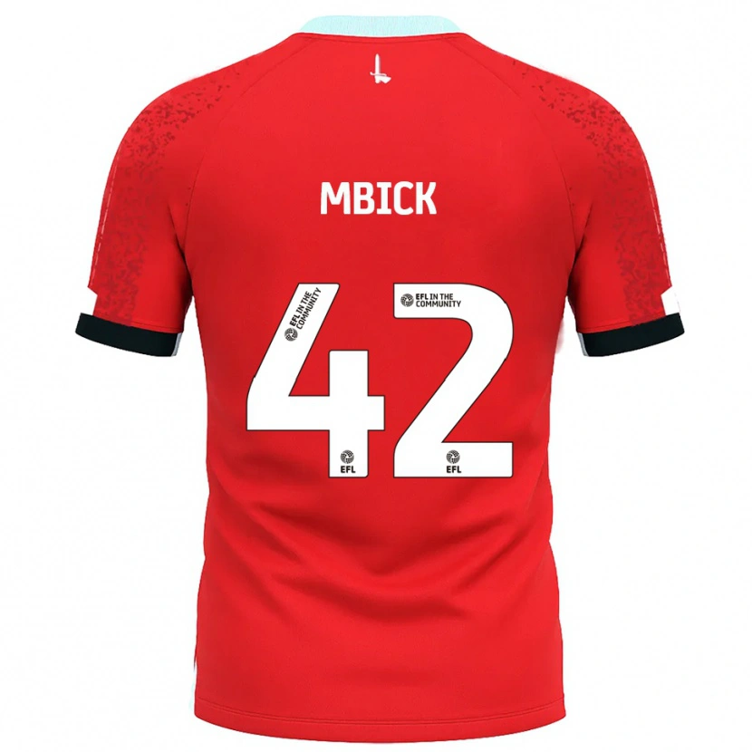 Danxen Pánské Micah Mbick #42 Červená Bílá Domů Hráčské Dresy 2025/26 Dres