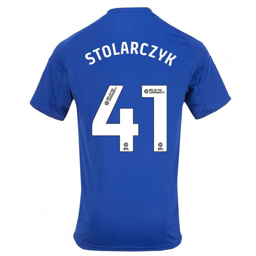 Danxen Pánské Jakub Stolarczyk #41 Modrá Zlatá Domů Hráčské Dresy 2025/26 Dres