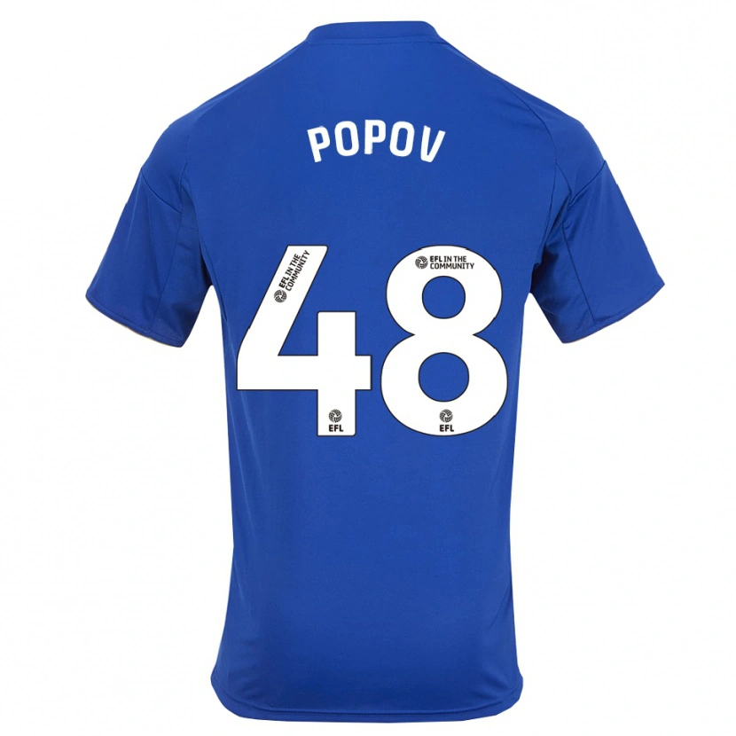 Danxen Pánské Chris Popov #48 Modrá Zlatá Domů Hráčské Dresy 2025/26 Dres