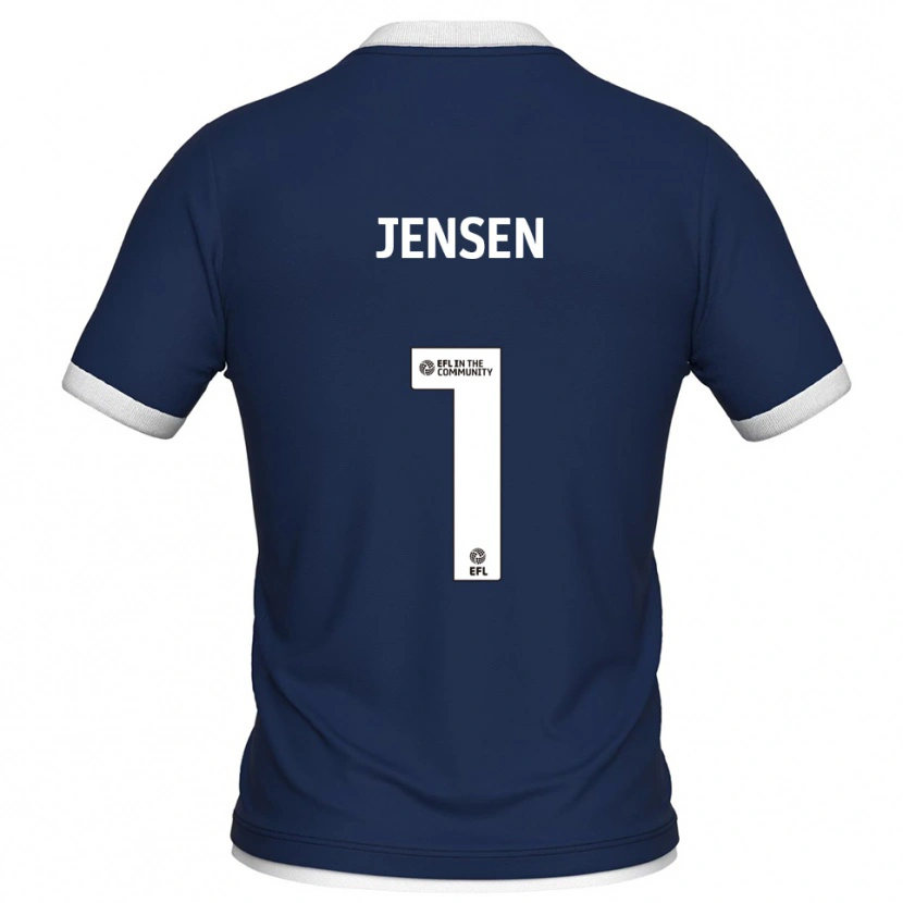 Danxen Pánské Lukas Jensen #1 Tmavě Modrá Bílá Domů Hráčské Dresy 2025/26 Dres