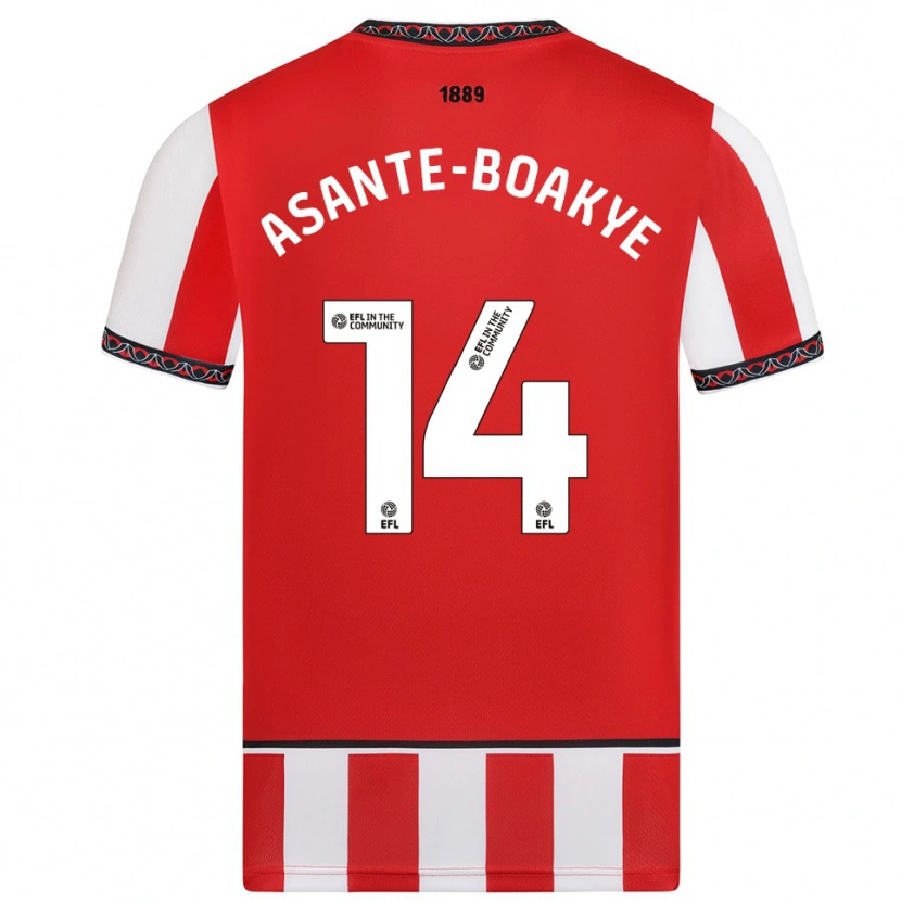 Danxen Pánské Max Asante-Boakye #14 Červená Bílá Domů Hráčské Dresy 2025/26 Dres