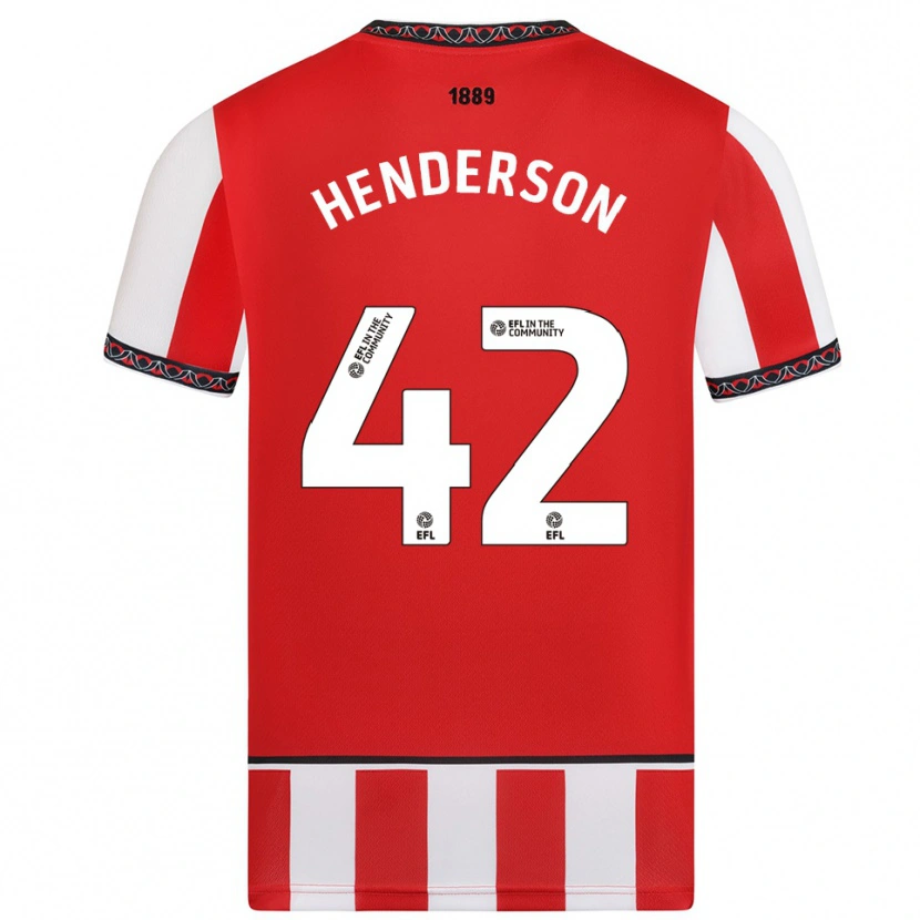 Danxen Pánské Peyton Henderson #42 Červená Bílá Domů Hráčské Dresy 2025/26 Dres