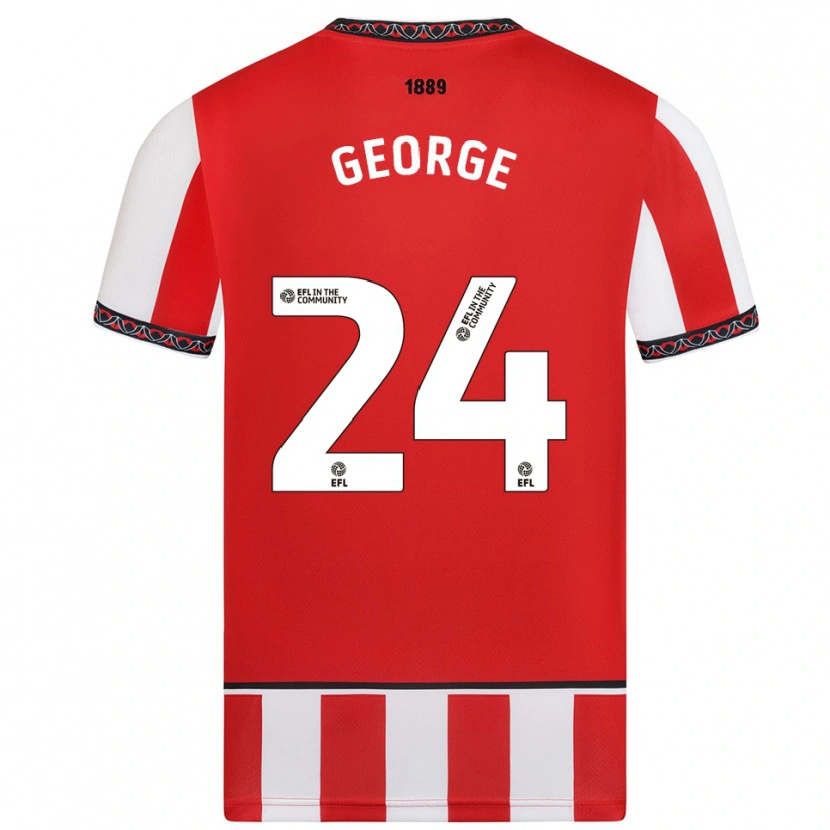 Danxen Pánské Tammi George #24 Červená Bílá Domů Hráčské Dresy 2025/26 Dres