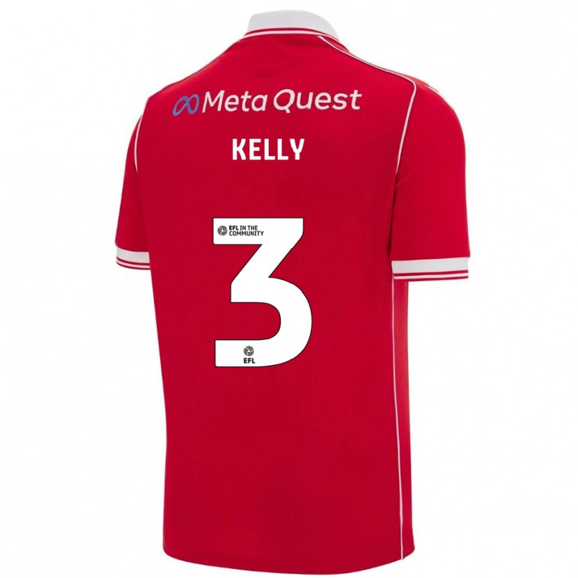 Danxen Pánské Tom Kelly #3 Červená Bílá Domů Hráčské Dresy 2025/26 Dres