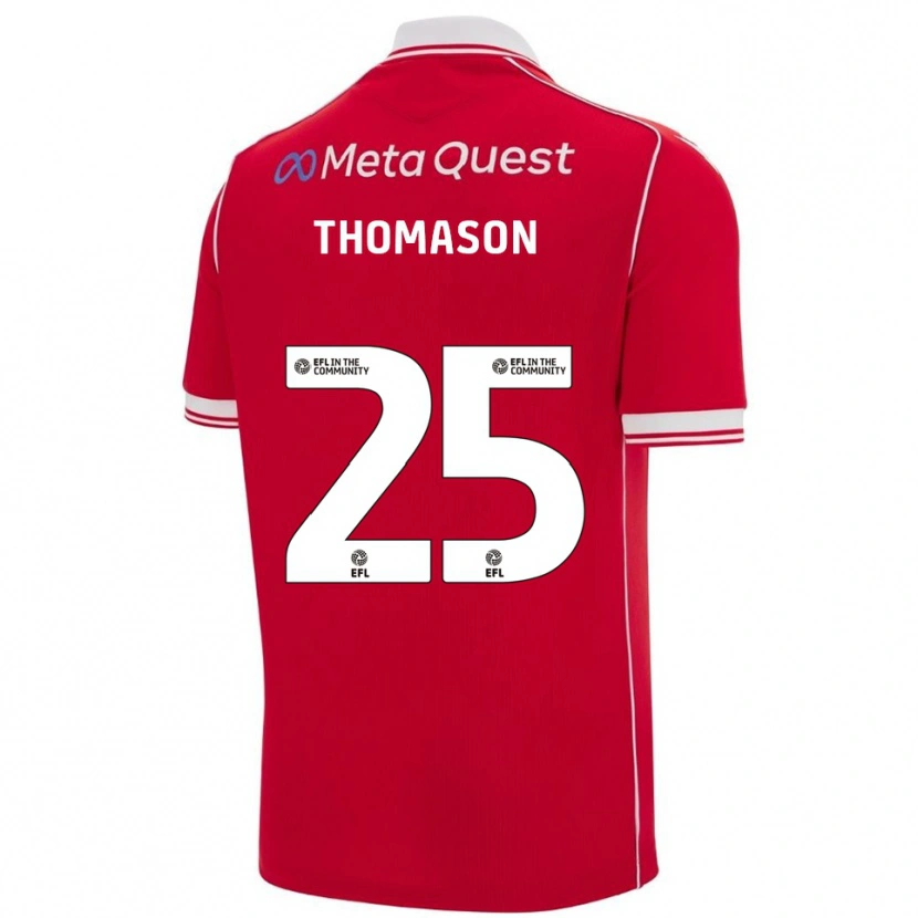 Danxen Pánské George Thomason #25 Červená Bílá Domů Hráčské Dresy 2025/26 Dres