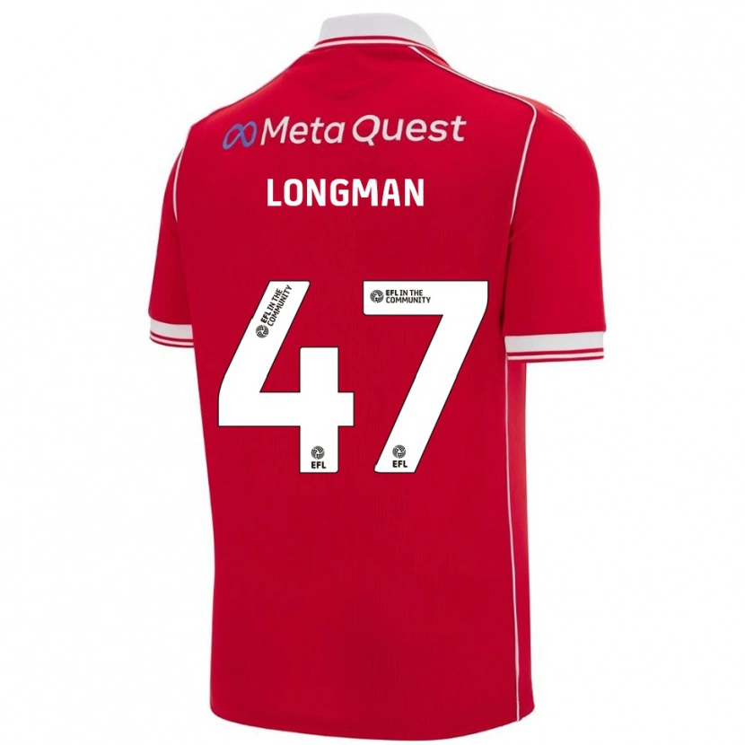 Danxen Pánské Ryan Longman #47 Červená Bílá Domů Hráčské Dresy 2025/26 Dres