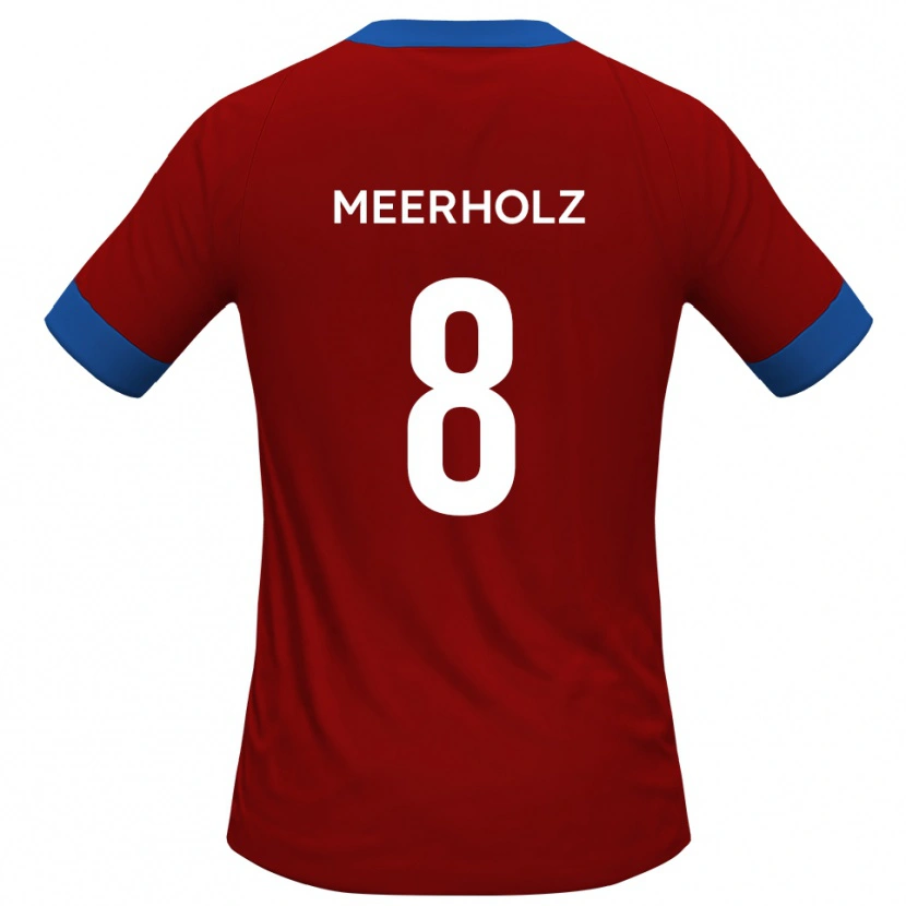 Danxen Pánské Jed Meerholz #8 Červená Modrá Domů Hráčské Dresy 2025/26 Dres