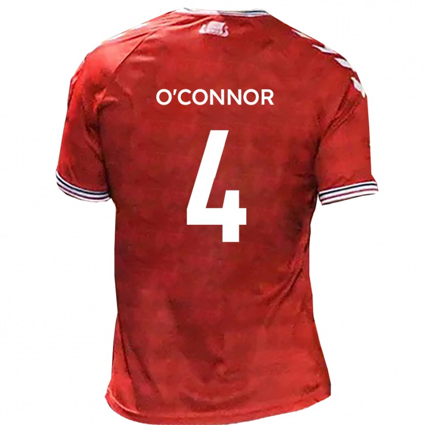 Danxen Pánské Darragh O'connor #4 Červená Bílá Domů Hráčské Dresy 2025/26 Dres