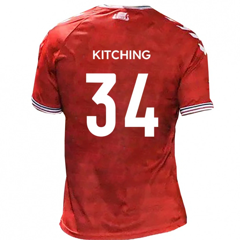 Danxen Pánské Mark Kitching #34 Červená Bílá Domů Hráčské Dresy 2025/26 Dres