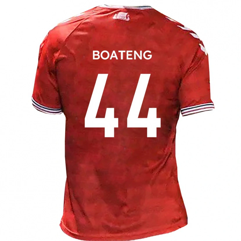 Danxen Pánské Hiram Boateng #44 Červená Bílá Domů Hráčské Dresy 2025/26 Dres