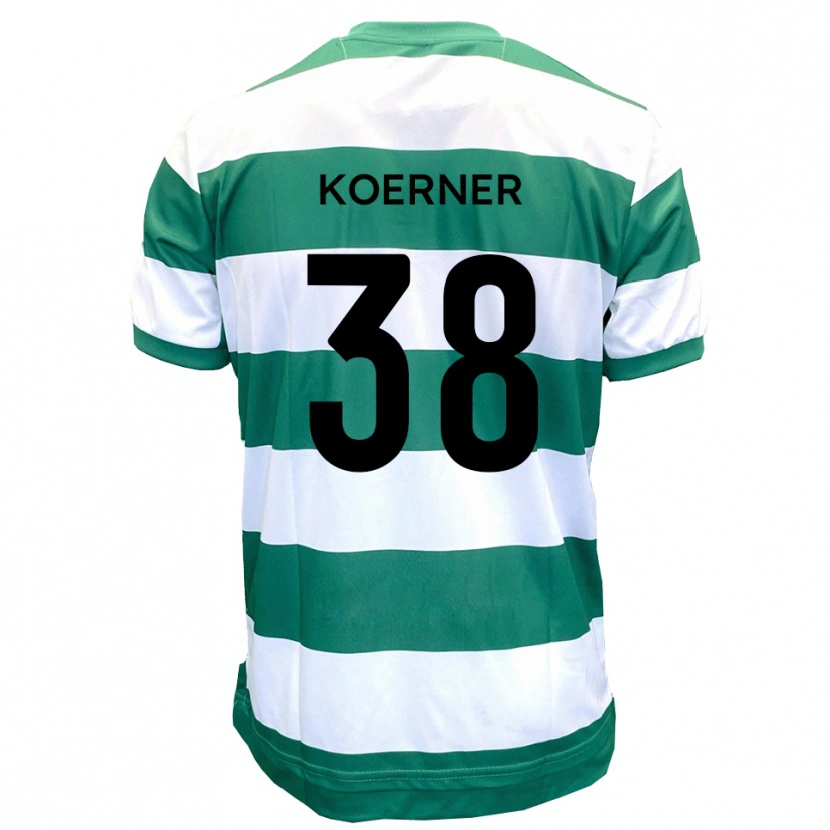 Danxen Pánské Corey Koerner #38 Zelená Bílá Domů Hráčské Dresy 2025/26 Dres