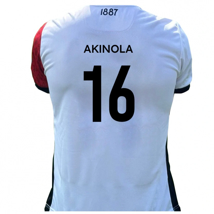 Danxen Pánské Tunji Akinola #16 Červená Bílá Domů Hráčské Dresy 2025/26 Dres