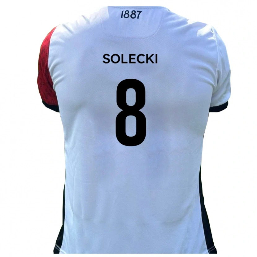 Danxen Pánské Joshua Solecki #8 Červená Bílá Domů Hráčské Dresy 2025/26 Dres
