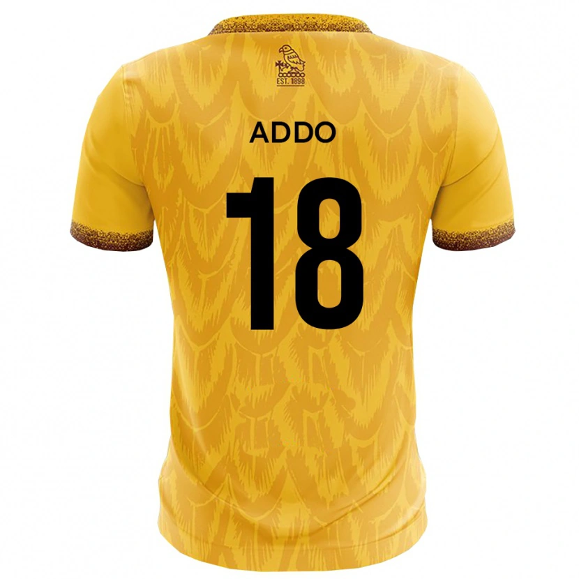 Danxen Pánské Samuel Addo #18 Žlutá Hnědá Domů Hráčské Dresy 2025/26 Dres
