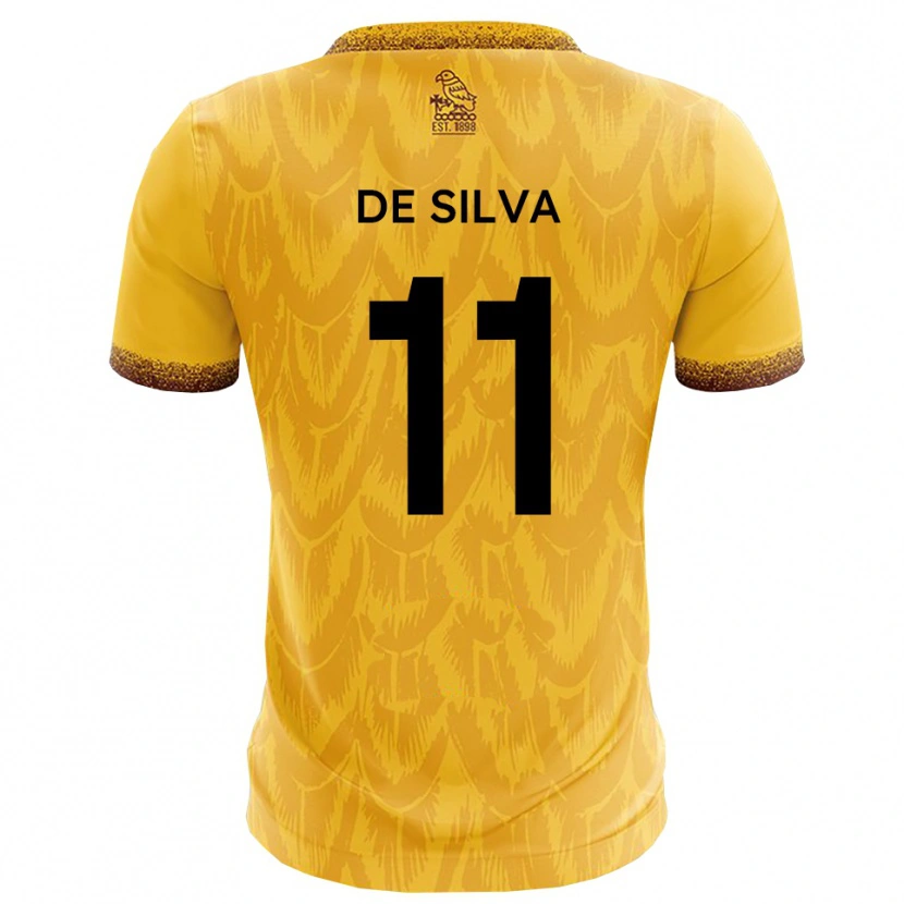 Danxen Pánské Dillon De Silva #11 Žlutá Hnědá Domů Hráčské Dresy 2025/26 Dres