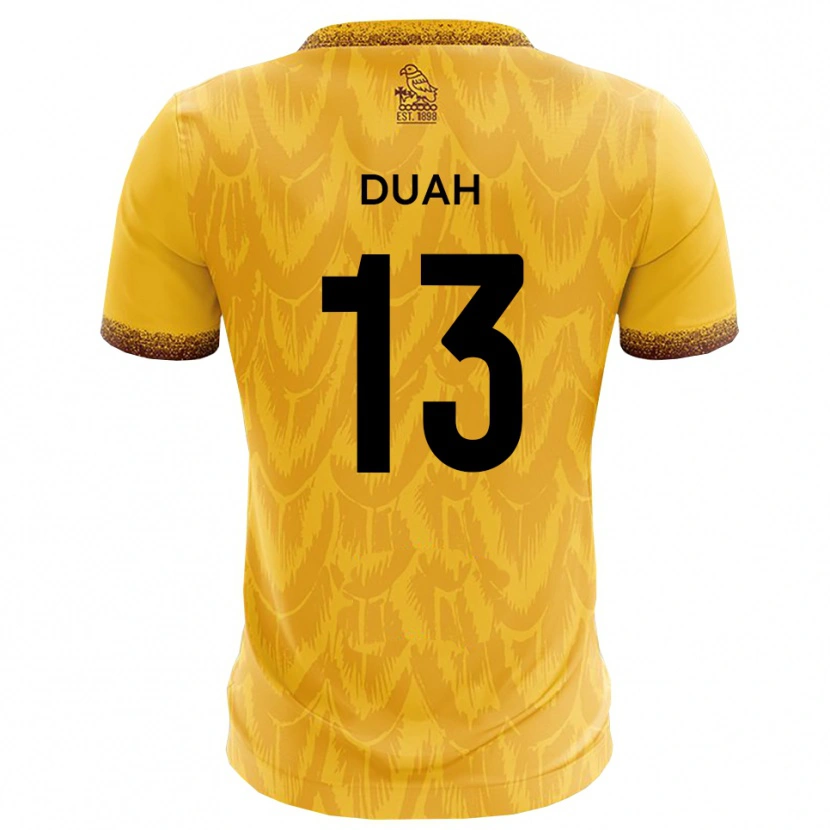 Danxen Pánské Enos Duah #13 Žlutá Hnědá Domů Hráčské Dresy 2025/26 Dres