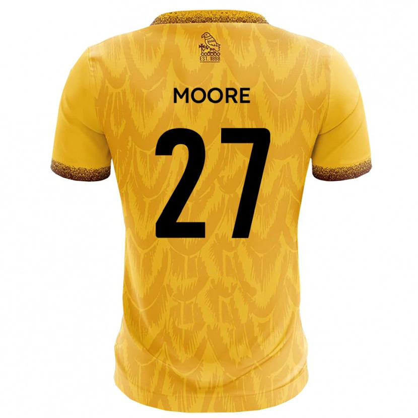 Danxen Pánské Liam Moore #27 Žlutá Hnědá Domů Hráčské Dresy 2025/26 Dres