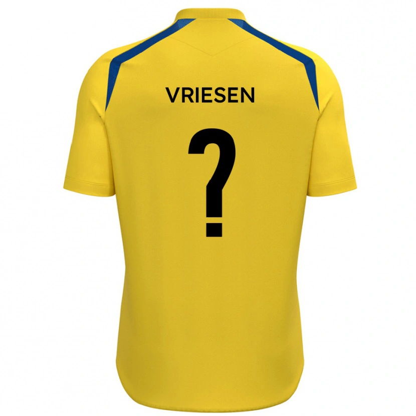 Danxen Pánské Fabian Vriesen #0 Žlutá Modrá Domů Hráčské Dresy 2025/26 Dres