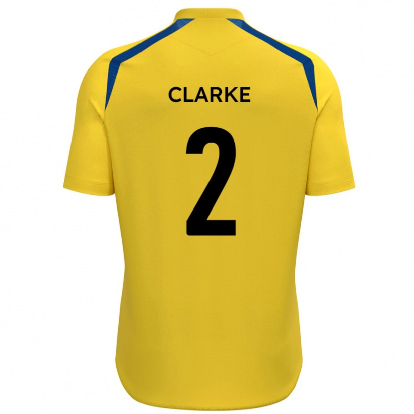 Danxen Pánské James Clarke #2 Žlutá Modrá Domů Hráčské Dresy 2025/26 Dres