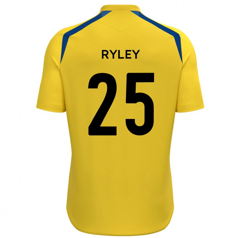 Danxen Pánské Kian Ryley #25 Žlutá Modrá Domů Hráčské Dresy 2025/26 Dres
