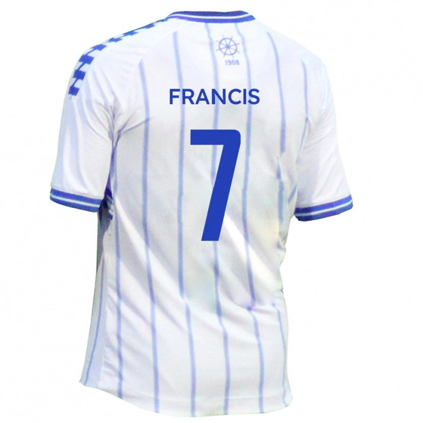 Danxen Pánské Jermaine Francis #7 Bílá Modrá Domů Hráčské Dresy 2025/26 Dres