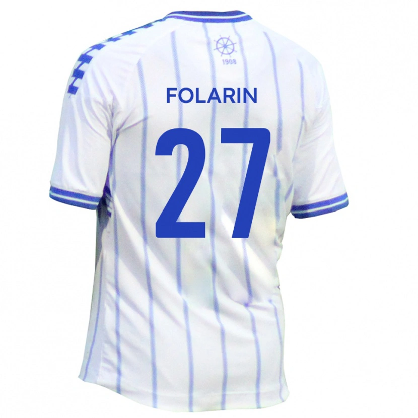 Danxen Pánské Sam Folarin #27 Bílá Modrá Domů Hráčské Dresy 2025/26 Dres
