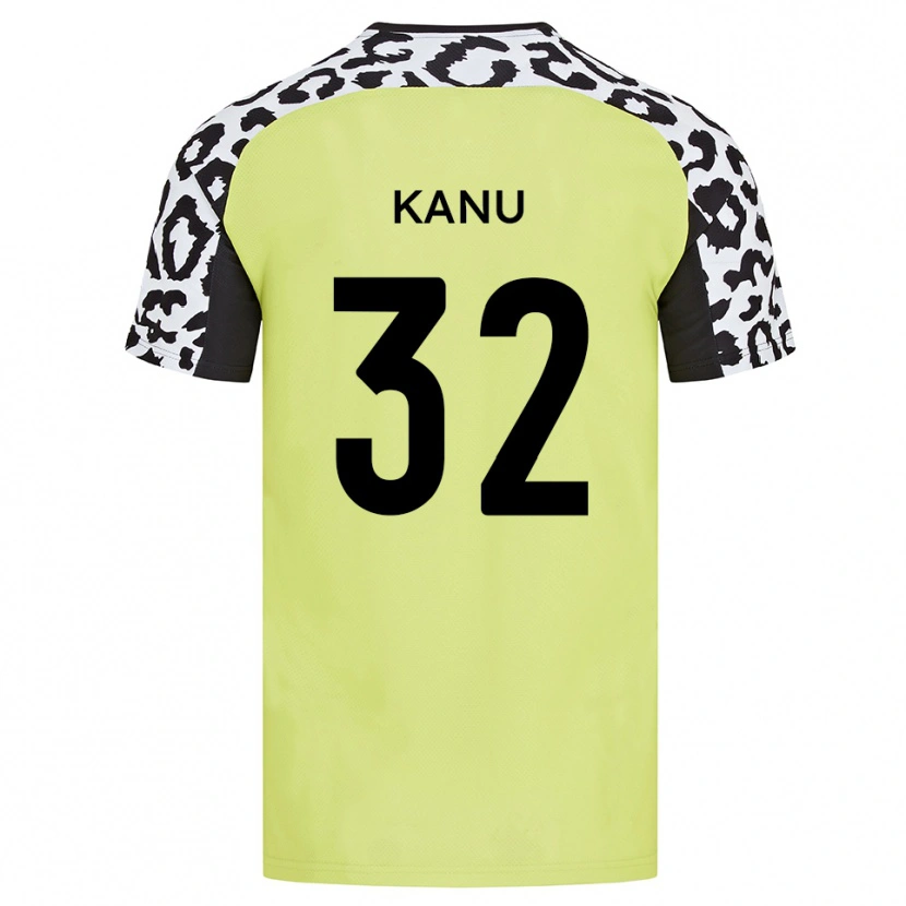 Danxen Pánské Abraham Kanu #32 Fluorescenční Žlutá Domů Hráčské Dresy 2025/26 Dres