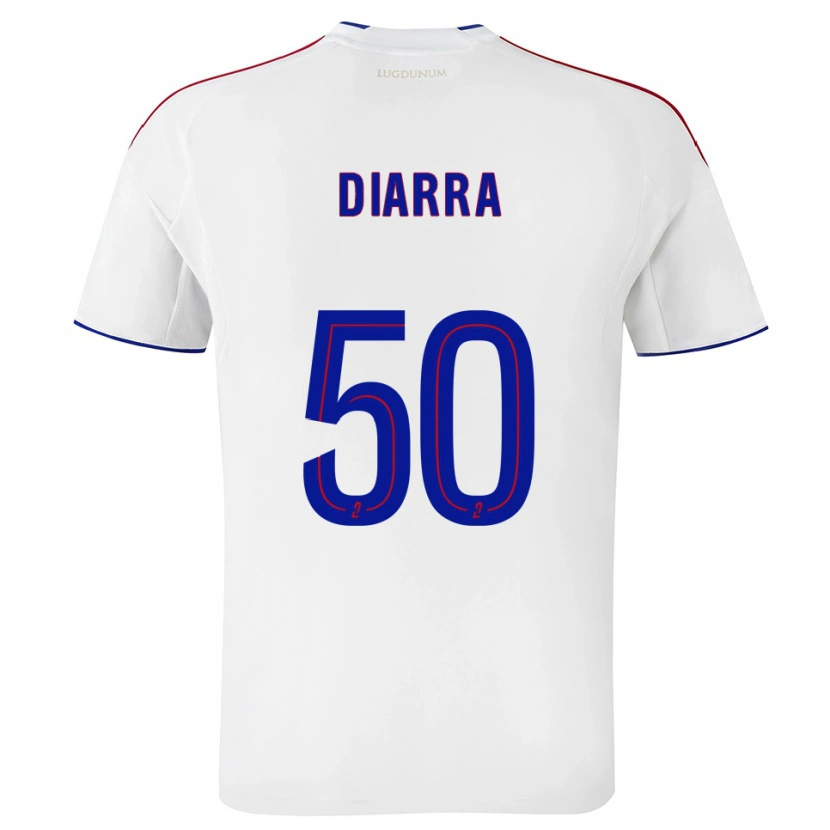 Danxen Pánské Lassine Diarra #50 Bílá Červená Domů Hráčské Dresy 2025/26 Dres