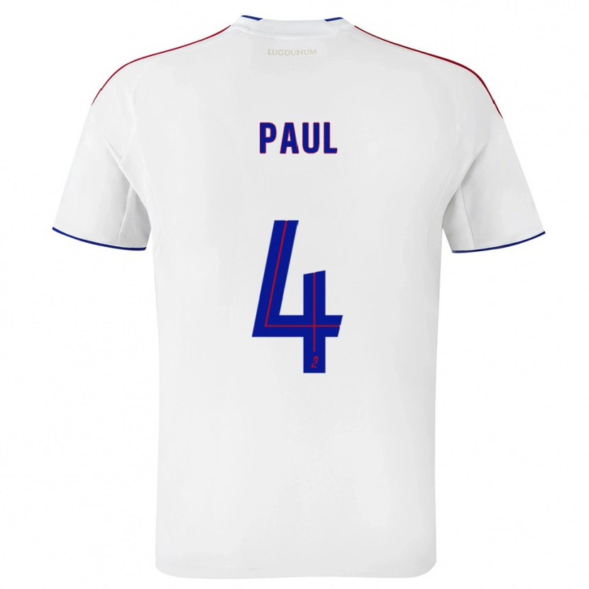 Danxen Pánské Paul Akouokou #4 Bílá Červená Domů Hráčské Dresy 2025/26 Dres